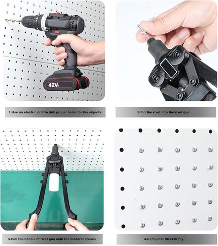 92 قطعة 6 مقاسات من المسامير العمياء، مجموعة متنوعة من المسامير البوبية بمقبض من الألومنيوم ومغزل فولاذي in Kuwait