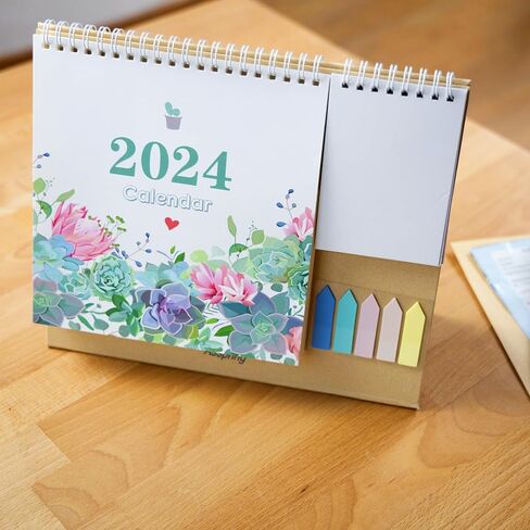 تقويم مكتب Asspring 2024 - تقويم مكتبي متعدد الوظائف قابل للطي 2024 مع جيب لكل شهر وتقويم مع لوحة مذكرة وتقويم مع ملاحظات لاصقة يناير 2024 - ديسمبر 2024، 9.8 بوصة × 8.6 بوصة، in Kuwait