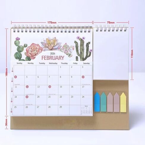 تقويم مكتب Asspring 2024 - تقويم مكتبي متعدد الوظائف قابل للطي 2024 مع جيب لكل شهر وتقويم مع لوحة مذكرة وتقويم مع ملاحظات لاصقة يناير 2024 - ديسمبر 2024، 9.8 بوصة × 8.6 بوصة، in Kuwait