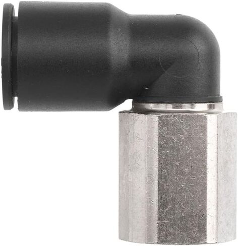 برينان PCNY2502-04-04 تركيب أنبوب الضغط للاتصال PBT، كوع 90 درجة، أنبوب 1/4 بوصة OD × 1/4 بوصة NPT أنثى in Kuwait