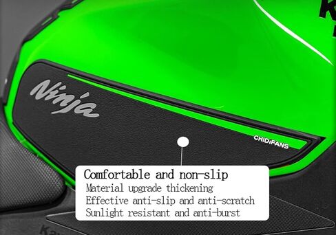 واقي خزان الدراجة النارية، متوافق مع Kawasaki Ninja 400 Tank Pad غير قابل للانزلاق مجموعة ملصقات خزان الوقود وسادات واقية مطاطية (أخضر) in Kuwait