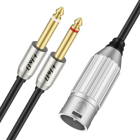J&D Dual 1/4" to XLR, XLR Male to Dual 6.35mm TS Mono Plug Microphone Cables, Gold-Plated Connector Stereo Microphone Audio Converter Cables and XLR Y Splitter Cable, 3.3 ft in Saudi Arabia