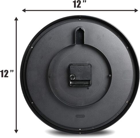 Plumeet Modern Wall Clock - 12" Non-Ticking Silent Quartz Large Decorative Clocks - Big 3D Number Good for Living Room Home Office Battery Operated (Black) in Kuwait