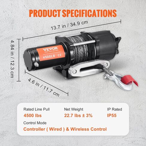 VEVOR eWInch_Rep_02 Electric Winch, Nylon in Saudi Arabia