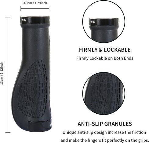 Bictmitc Bike Handlebar Grips, Ergonomic Bike Grips, Aluminum Double Lock-on, Anti-Slip Comfort Handlebar Grips, Suitable for Mountain, BMX, Scooter, City Bike Grip in Saudi Arabia