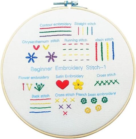 sinbajoy Embroidery kit,Sewing Kits for Kids,Cross Stitch Kits for Beginners &3 Sets Hand Embroidery Starter Kit with 1 Hoop Learn Different Stitches.(Animal) in Saudi Arabia