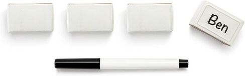 DEMDACO Write On Classic White 2.5 x 1.5 Stoneware Dry Erase Napkin Rings with Marker Set of 4 in Saudi Arabia