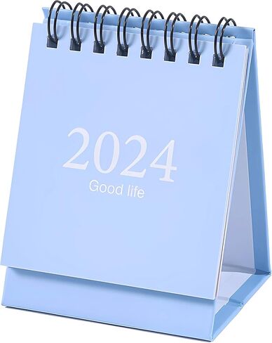 تقويم مكتب صغير 2024 - من الآن إلى ديسمبر 2024، تقويم مكتبي صغير محمول، جدولة صغيرة، ملف مزدوج من البطاقات الثقيلة مع ملصقات ماركر للمكتب المنزلي. (أزرق) in Saudi Arabia