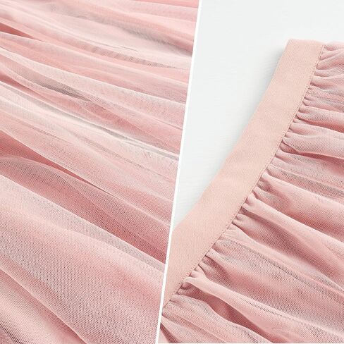 MS.ING Women's Tulle Skirt Fairy Elastic Waist Layered A-Line Midi Ruffle Mesh Skirt in Saudi Arabia