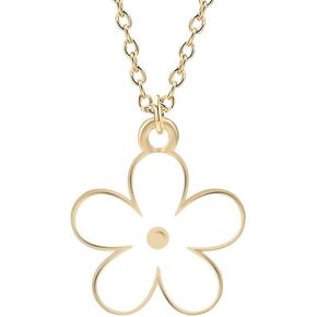 Spring Flower Necklace Enamel Flower Pendant Necklace Dainty Cherry Flower Necklace Charm Gift for Women Girls