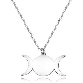 CENWA Triple Moon Goddess Symbol Pendant Necklace Symbol Alchemy Jewelry Wiccan Jewelry Alchemy Symbol Pendant Necklace