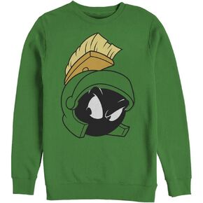 Looney Tunes Warner Brothers Men's Attitude Marvin Face Pullover Crew Fleece