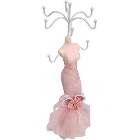 Fashion Jewelry Display Stand, Princess Dress Mannequin Stand Hanging Tower Display Resin Ring Stand Model Dress Earring Necklace Ring Jewelry Holder
