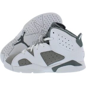 Nike Jordan 6 Retro (Ps) Boys Shoes Size 1.5Y, Color: White/Medium Grey-Cool Grey