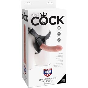 Pipedream King Cock Strap-on Harness with Cock, 8", Flesh