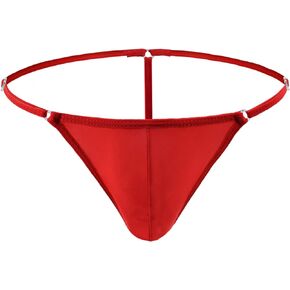 JEERLEEP Mens ice Silk Bikini Jockstrap G String T Back Thongs Briefs Adjustable Underwears