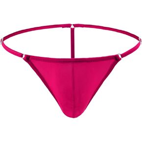 JEERLEEP Mens ice Silk Bikini Jockstrap G String T Back Thongs Briefs Adjustable Underwears