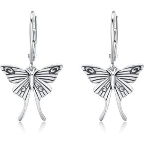 Phoenix/Dragon/Moth/Owl/Wolf/Sun Moon/Horse/Luna Moth/Highland Cow/Wolf Earrings Retro Silver Earrings Jewelry Gifts for Women…