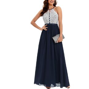 Dressystar فستان نسائي رسمي بحمالات من الدانتيل والشيفون طويل لوصيفات العروس فساتين الحفلات المسائية in Kuwait