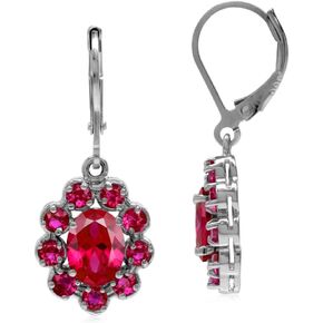 Silvershake Genuine Gemstones 925 Sterling Silver Flower Cluster Leverback Drop Dangle Earrings Jewelry for Women Business Attire