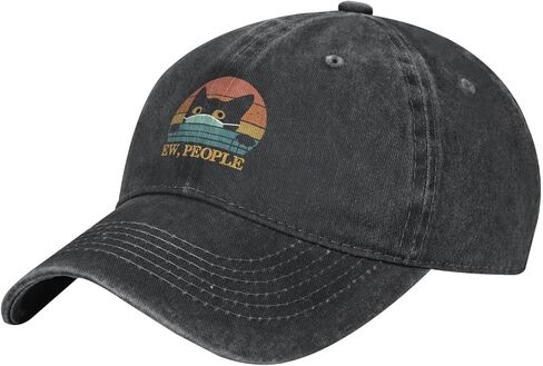 Hats for Men Black Baseball Cap Women Vintage Adjustable Dad Hat Funny Trucker Hat Summer Washed Cotton in Kuwait