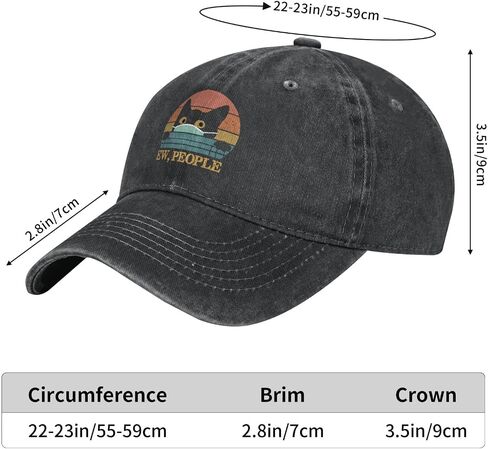 Hats for Men Black Baseball Cap Women Vintage Adjustable Dad Hat Funny Trucker Hat Summer Washed Cotton in Kuwait