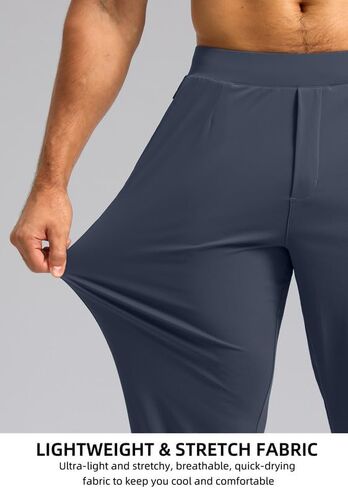 فيوديا سروال رياضي للرجال مع جيب بسحاب، سروال رياضي قابل للتمدد بقصة ضيقة للرجال للجري والتمارين الرياضية in Kuwait