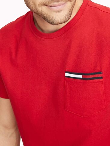 Tommy Hilfiger Men's Essential Short Sleeve Crewneck Flag Pocket T-shirt in Saudi Arabia