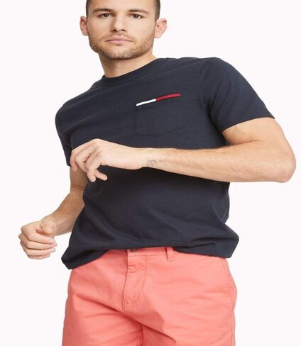 Tommy Hilfiger Men's Essential Short Sleeve Crewneck Flag Pocket T-shirt in Saudi Arabia