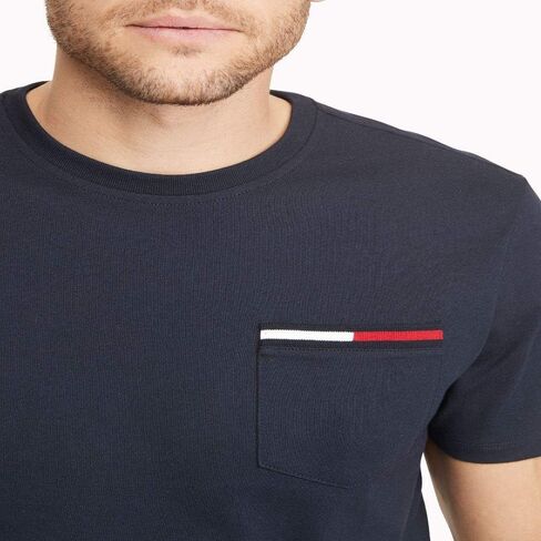 Tommy Hilfiger Men's Essential Short Sleeve Crewneck Flag Pocket T-shirt in Saudi Arabia