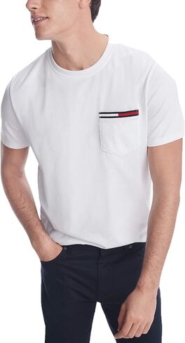 Tommy Hilfiger Men's Essential Short Sleeve Crewneck Flag Pocket T-shirt in Saudi Arabia