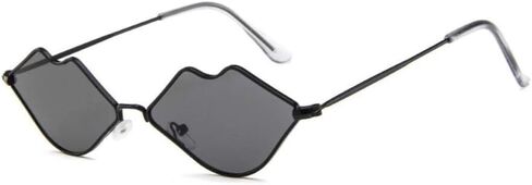 Sexy Hot lips Sunglasses, Retro Fashion Glasses, Small Frame Metal Lips Sunglasses Ocean Style Sunglasses for Women in Saudi Arabia