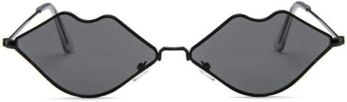 Sexy Hot lips Sunglasses, Retro Fashion Glasses, Small Frame Metal Lips Sunglasses Ocean Style Sunglasses for Women in Saudi Arabia
