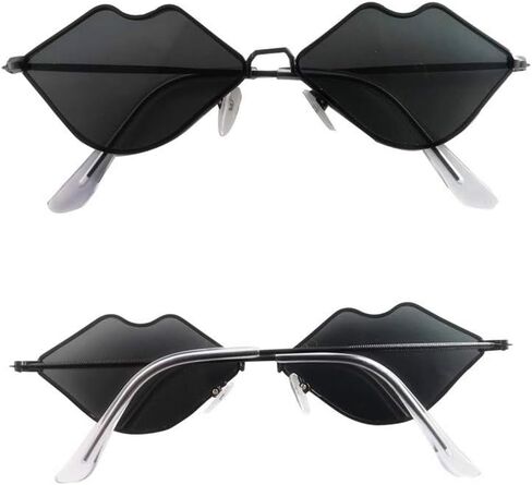 Sexy Hot lips Sunglasses, Retro Fashion Glasses, Small Frame Metal Lips Sunglasses Ocean Style Sunglasses for Women in Saudi Arabia