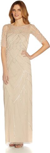 Adrianna Papell Women's Beaded Long Column Gown in Saudi Arabia