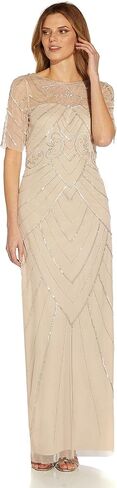 Adrianna Papell Women's Beaded Long Column Gown in Saudi Arabia