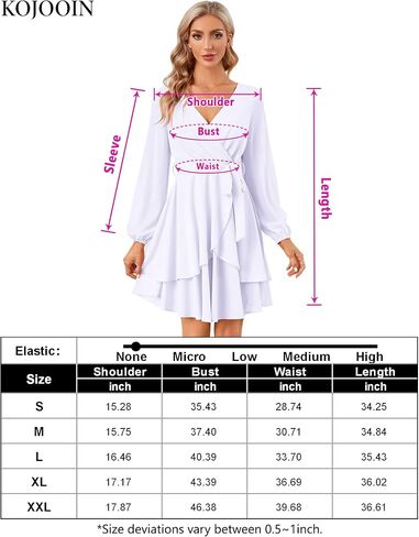 KOJOOIN Womens Skater Dresses Sexy V Neck Short Sleeve Tie Waist Solid Ruffle Boho Flowy Swing Mini Dress in Saudi Arabia