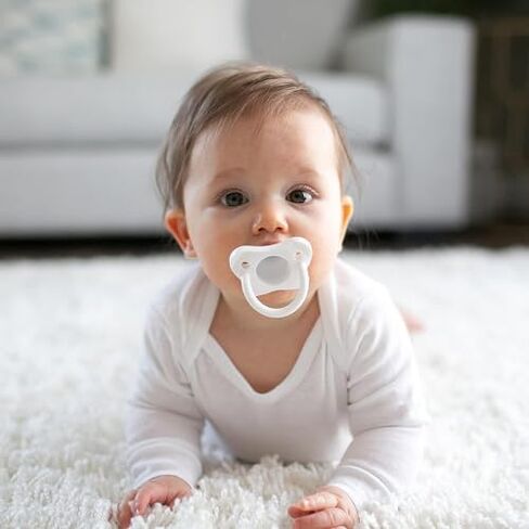 لهاية دكتور براون HappyPaci 100% من السيليكون، 0-6 أشهر، خالية من مادة BPA، أبيض، وردي، وردي فاتح، 3 قيراط in Saudi Arabia