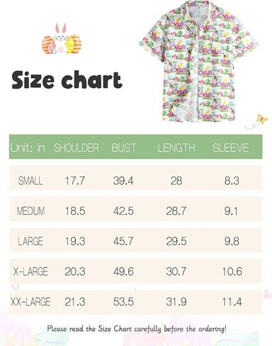 قمصان عيد الفصح هاواي للرجال لقضاء عطلة الربيع والصيف، قميص أرنب أرنب باتن كاجوال بأزرار لعيد الفصح in Kuwait
