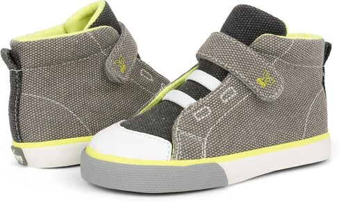 See Kai Run - Belmont Recycled High Top Sneaker for Little Kids, Gray/Lime, Toddler 6 in Saudi Arabia