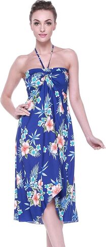 Women's Hawaiian Luau Halter Floral Print Halter Dress in Hibiscus Patterns in Saudi Arabia