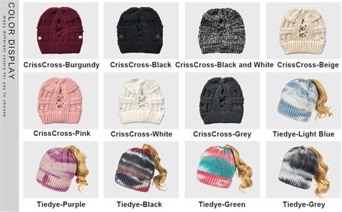 بوكيانيلي قبعة صغيرة سادة مصبوغة بالربط للنساء، قبعة شتوية منسوجة على شكل جمجمة، لون زهري داكن in Kuwait