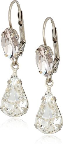 Sorrelli Womens Snow Bunny Teardrop Navette French Wire Drop Earrings, Clear/Pink, 1.5 in Saudi Arabia