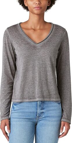 Lucky Brand Women's Long Sleeve V Neck Tee in Saudi Arabia