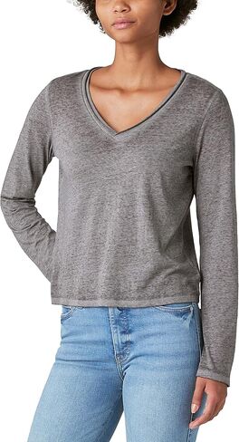 Lucky Brand Women's Long Sleeve V Neck Tee in Saudi Arabia