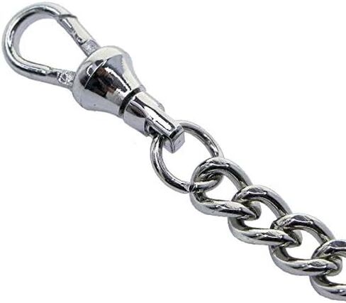 سلسلة ساعة جيب فضية من البرت بتصميم متقاطع ديني ومشبك دوار على شكل حرف T AC114A, لون فضي in Kuwait