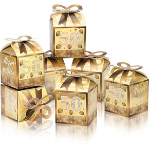Qonmpcvu 50PCS 15th Birthday Box 13" 15th Birthday Party Favor Boxes Quinceanera Party Decorations Mis Quince Anos, Happy Box for Quinceanera Party, Sweet Decoration Rose Gold For Guest