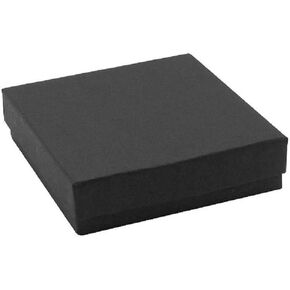 12 Pack Cotton Filled Black Matte Paper Cardboard Jewelry Gift and Retail Boxes for Valentine's Day 3 X 3 X 1 Inch Size by R J Displays