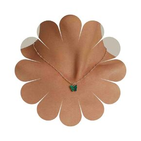 Boho GreenButterfly Necklace Acrylic butterfly Pendant Necklace Green Acrylic Butterfly Necklace Minimalist Gold Twist Chain Necklace Jewelry for Women and Girls
