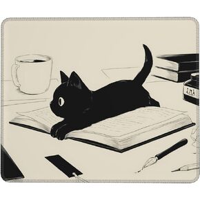 Cute Mouse Pad Funny Cat Small Square Mouse Pad Anti-Slip Rubber Kawaii Mousepad with Stitched Edgesfor Computer and Laptop Mouse Mat, Cute Desk Accessories, Office Decor, Desk Decor,Gift for Her